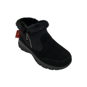 Skechers Women's Easy Going Sweater Knit Ankle Boots Black - Wide